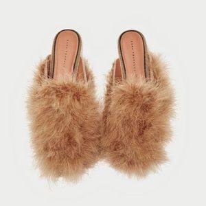 Zara feathered mule